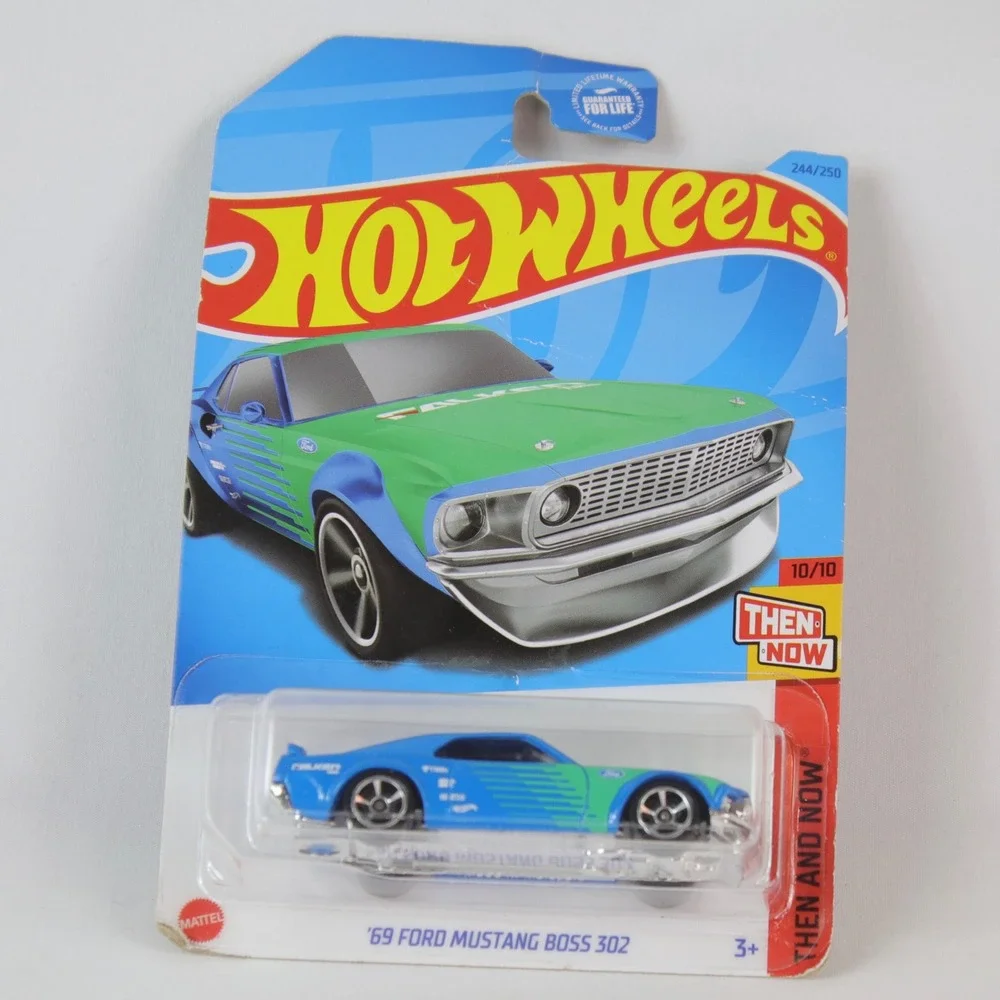 Hot Wheels Blue & Green '69 Ford Mustang Boss 302 Toy Car - NEW